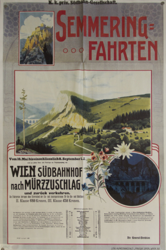 Plakat der K. k. priv. Sdbahn-Gesellschaft 1903