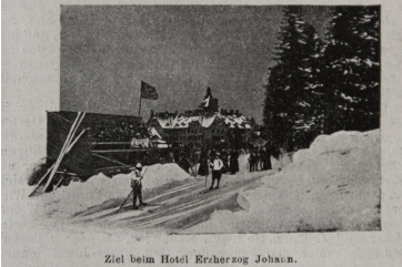 Ziel auf der Passhhe (Ill. sterr. Sportblatt Jnner 1908)