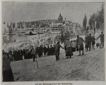 Im Sportblatt am 23. Dezember 1911 verffentlichtes Bild: Die Skibungswiese am Fu des Hirschenkogels